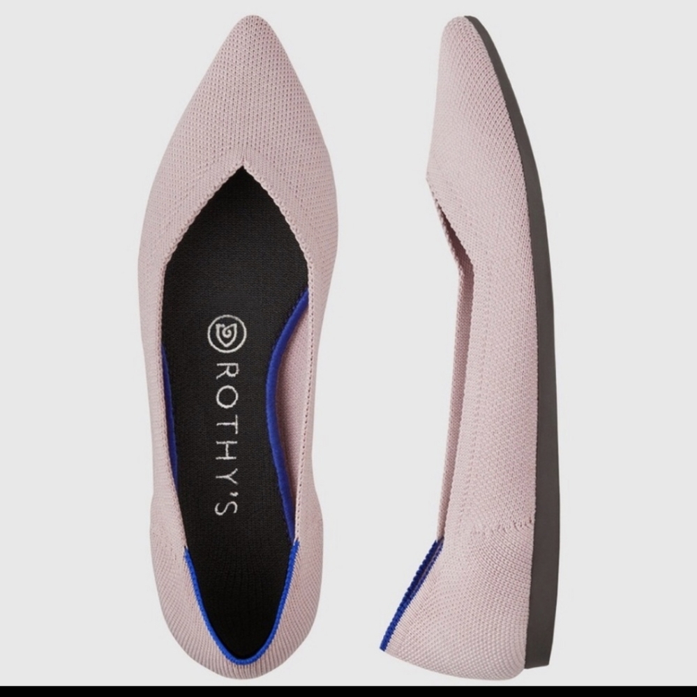 Rothy's The Point flats in baby pink 8.5